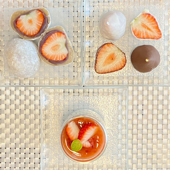 【いちごを楽しもう♪】黒糖苺大福、苺豆乳プリン、生苺チョコ
