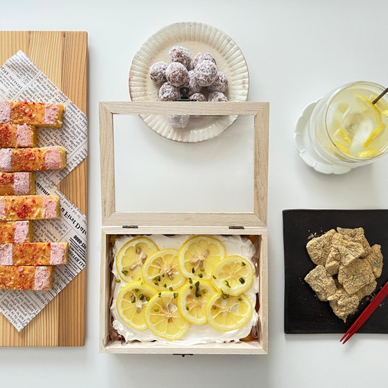 【プライベートレッスン】Lemon Jewel cake、lemon soda、紫芋クッキー、沖縄本黒糖わらび餅風