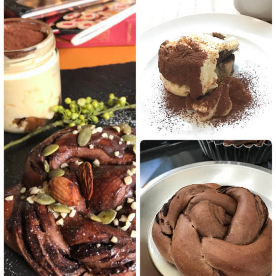 糖質制限パンねじりチョコパン＆低糖ティラミス