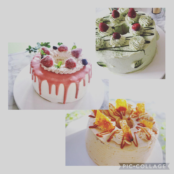 月1回のシフォンケーキ3回コース。