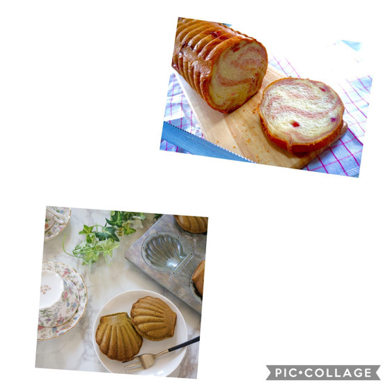 苺のマーブルパンと焼き菓子