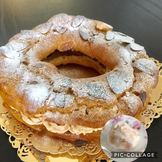 パリ・ブレスト　　＆　りんごのヨーグルトジェラート