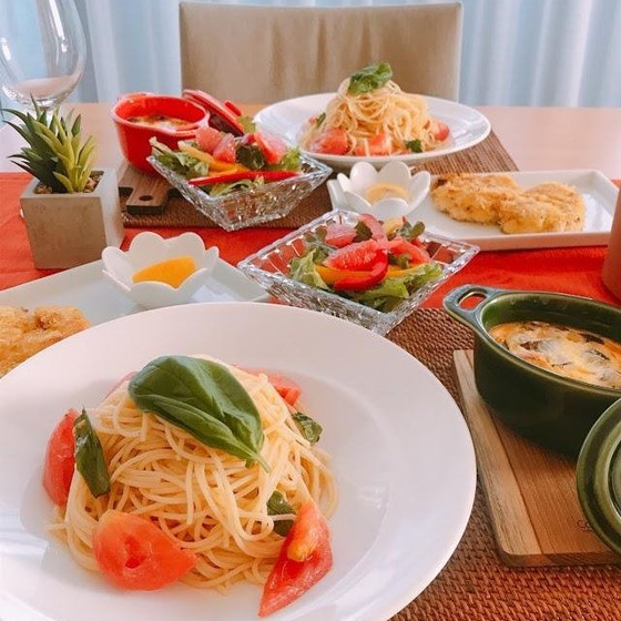 フレッシュトマトの冷製パスタ