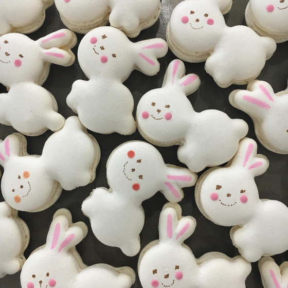 うさぎのマカロンにゆずクリーム