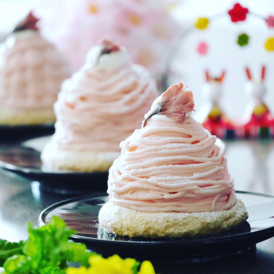 手土産にぴったり！グルテンフリー！春色の桜モンブラン