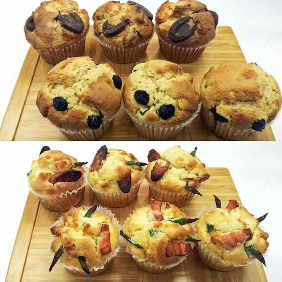 大きなスイーツマフィンとランチマフィン４種類を作りましょう！