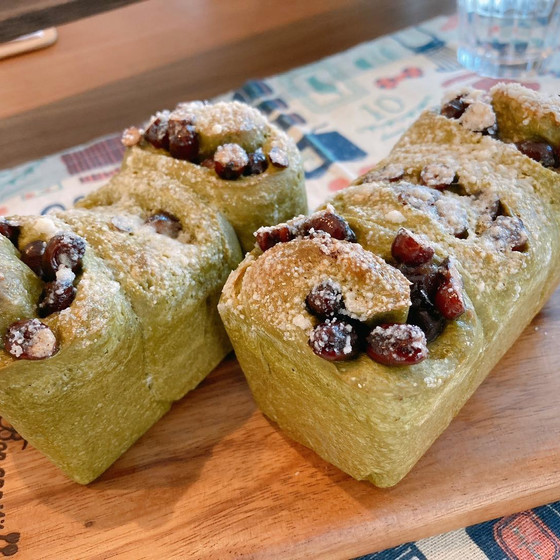 《天然酵母》手捏ねパンレッスン　抹茶小豆ブレッド