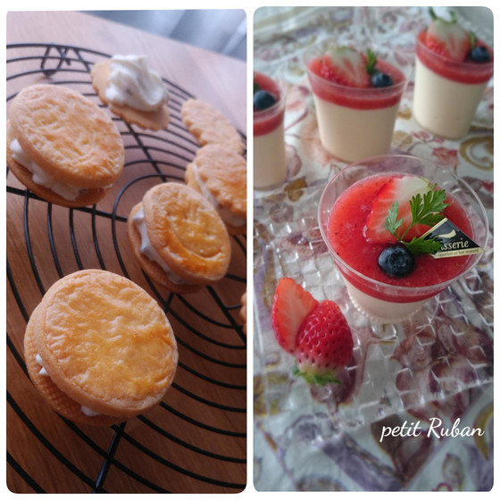 いちごのレアチーズムース&レーズンバターサンドクッキー♡