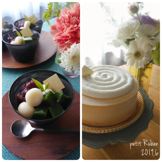 抹茶のパルフェ＆ダブルチーズケーキ