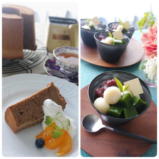 紅茶のシフォンケーキ&抹茶のパルフェ【特】