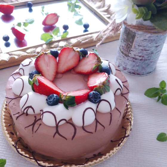 生チョコデコレーションケーキ♡
