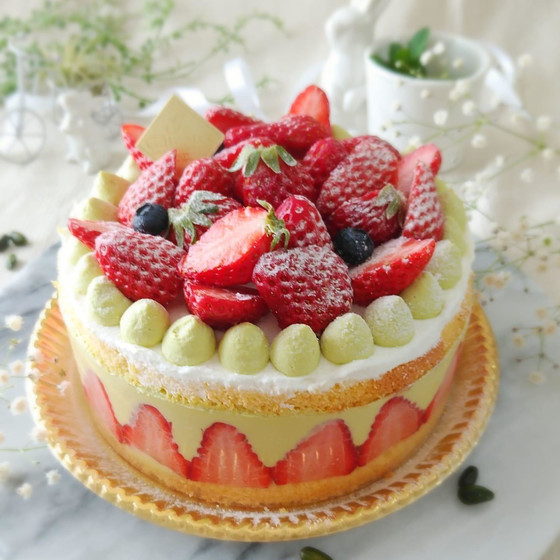 【応用】いちごとピスタチオのフレジェ風♡