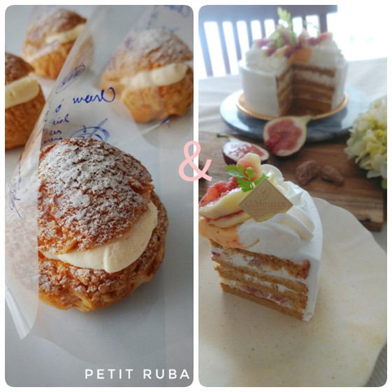 【基礎】クッキーシュークリーム&【応用】イチジクと黒糖のケーキ