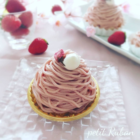 【応用】いちごのモンブラン
