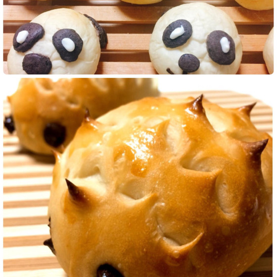 動物パンシリーズ（パンダパンorハリネズミパン）