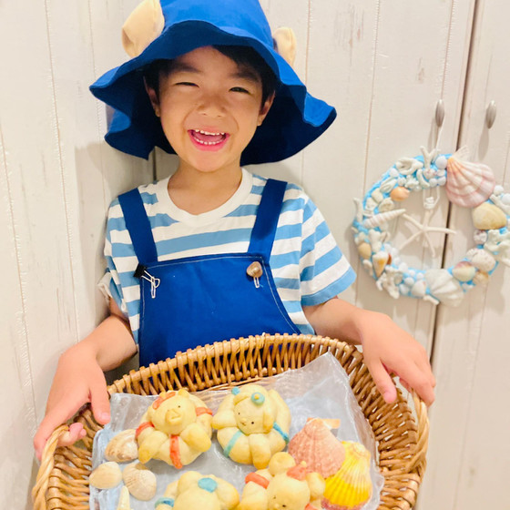 コラボ親子レッスン☆浮き輪パン&貝殻サマーリース作り