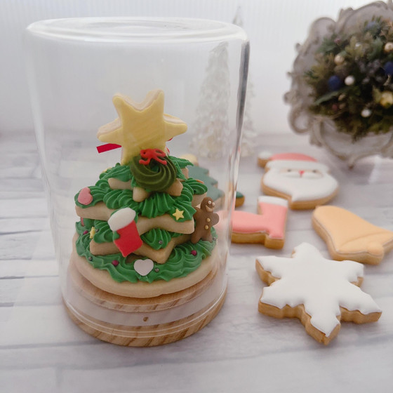3Dクリスマスツリーアイシングクッキーレッスン