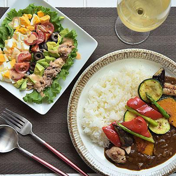 Aメニュー　スタミナ回復夏野菜たっぷりルーから作るカレー