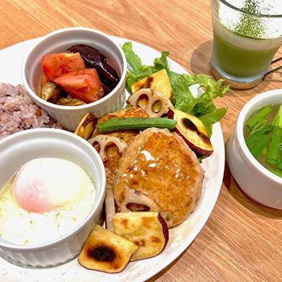 Bメニュー　お月見つくねの健康ごはん