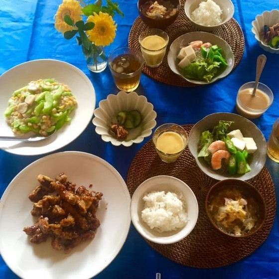 初秋の中華の食卓