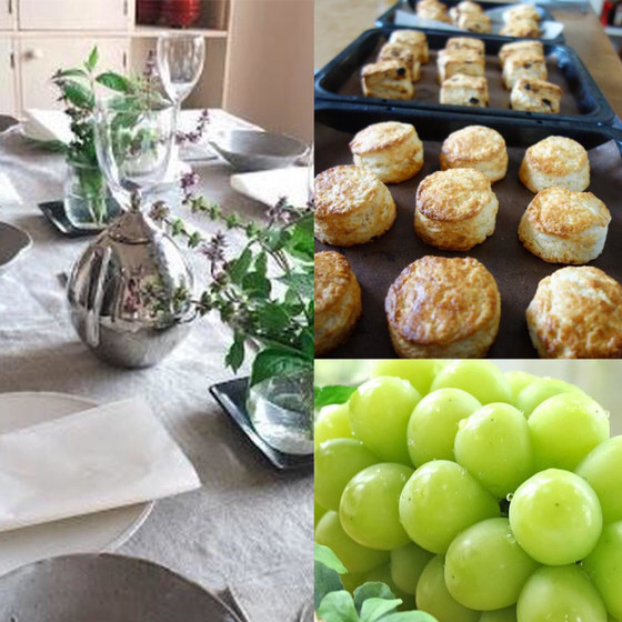 スコーンと夏野菜を楽しむ食卓