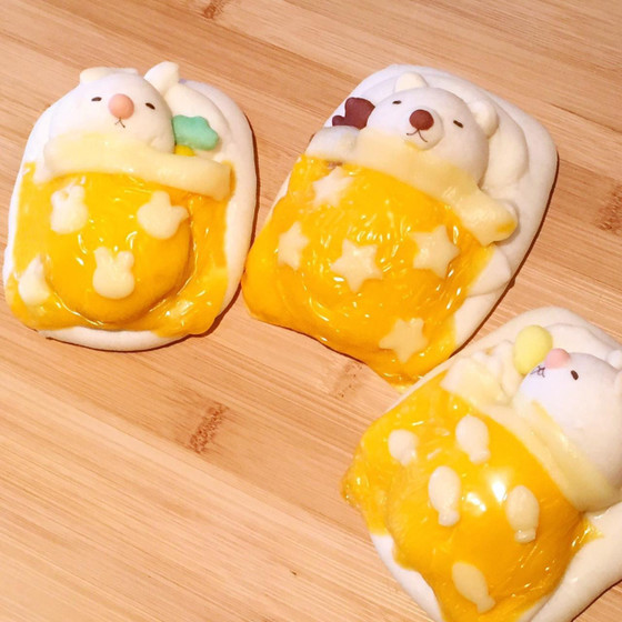 お昼寝くまさん・うさぎさんのパン作り