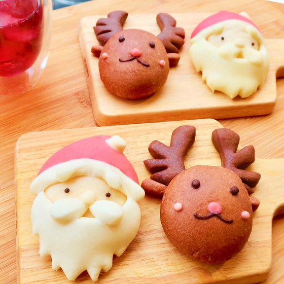 サンタとトナカイのクリスマスパン作り（先生：はやさか）