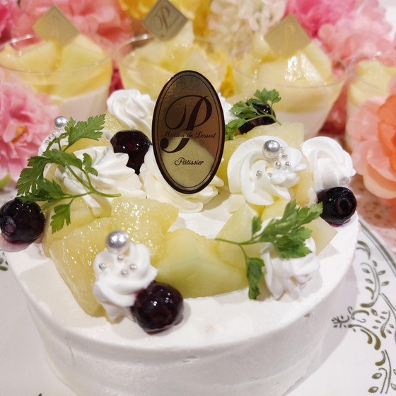 メロンショートケーキと真夏のなめらか杏仁プリン(オプション)
