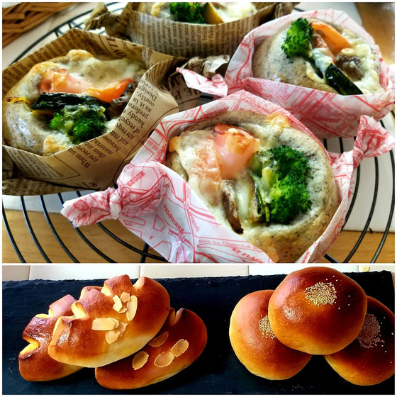 あんぱん・クリームパンとグラタンぱん