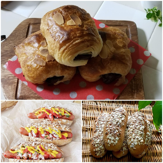 デニッシュショコラと全粒粉ドッグパン