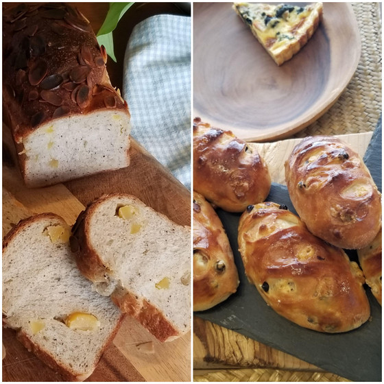 栗と紅茶のミニ食パン、ブルーベリーのヴイエノワ