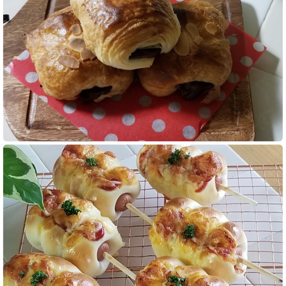 チョコデニッシュとフランクロール