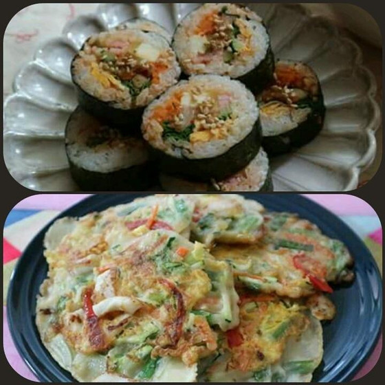 キンパ（韓国海苔巻き）＆チヂミ