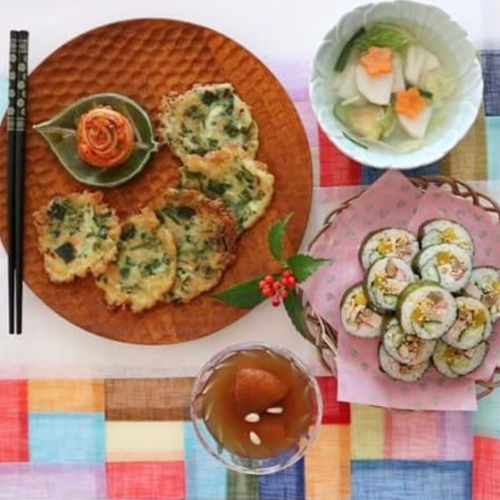 韓国海苔巻き キンパ＆野菜チヂミ