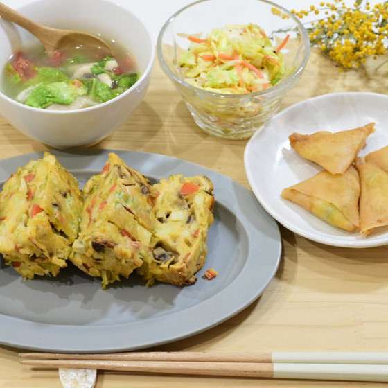 筍と新もの春野菜でカジュアルランチ〜米粉のケークサレ〜
