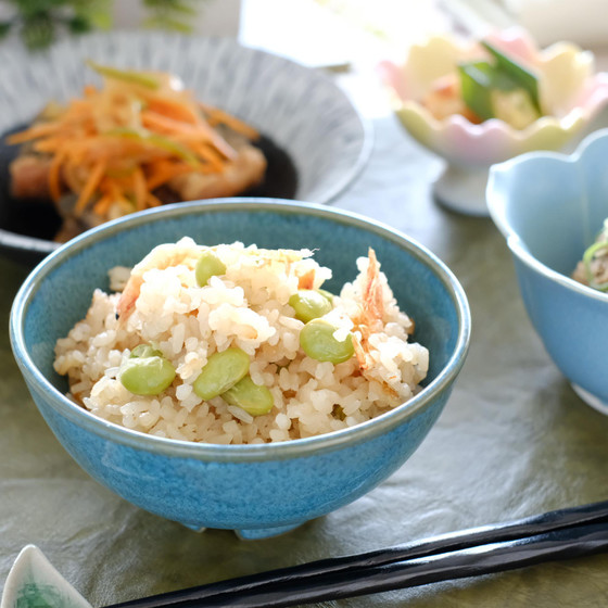 枝豆と桜海老の炊き込みご飯