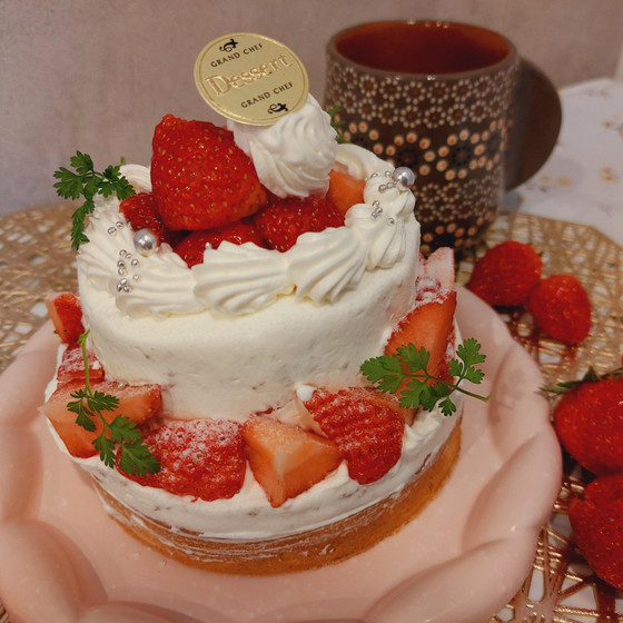 いちごのカスタード•ショートケーキタルト (応用編•12cmタルトお持ち帰り)