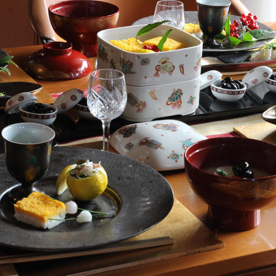 正月料理とテーブルコーディネート