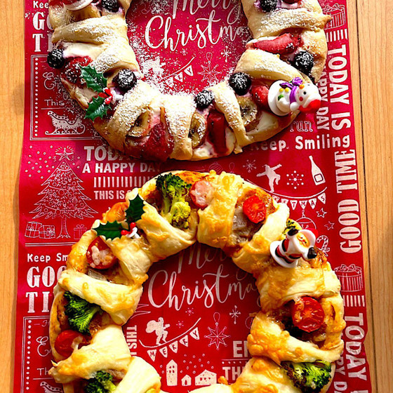 キッズレッスン☆リースピザ２種類🎄
