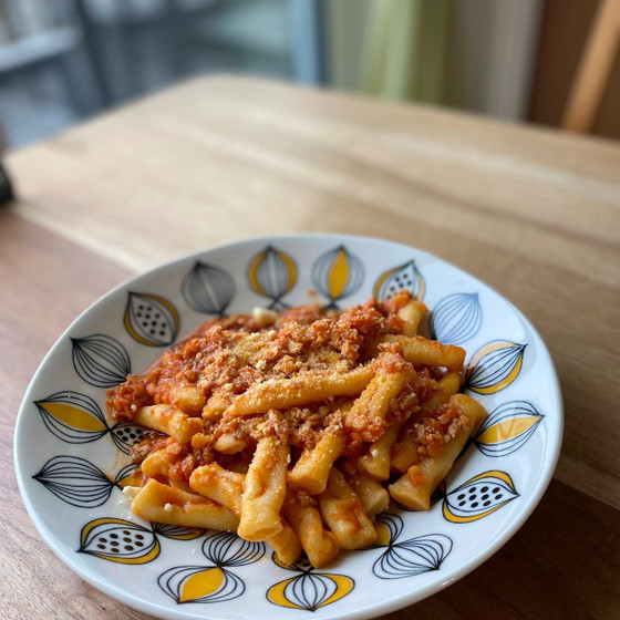 おうちで簡単！生パスタ作り！レンズ豆のラグーとショートパスタ
