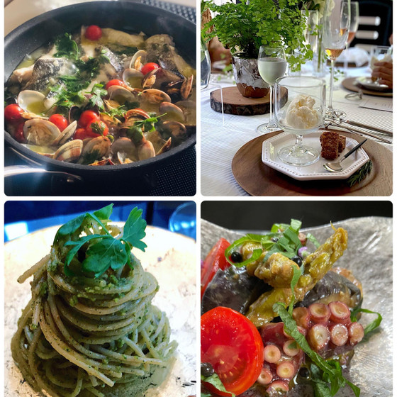 涼しげな夏テーブルで和イタリアン