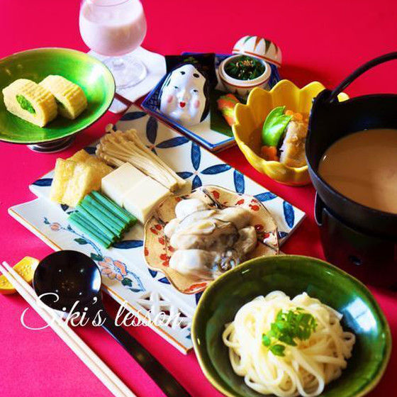 だし巻き卵、牡蠣鍋、蓮根饅頭♪極寒を楽しむ冬料理実習です♪