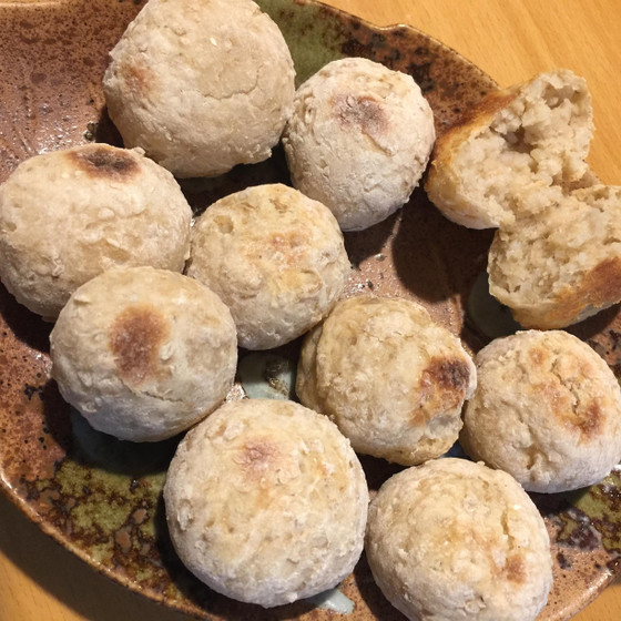 玄米おかゆパン、筍入り中華スープ、アスパラガスの春サラダ、緑豆ぜんざい