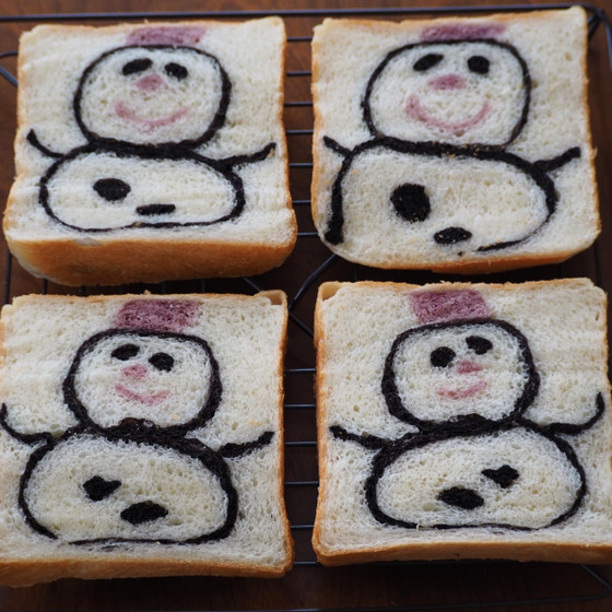 【オンラインレッスン】雪だるまの食パン