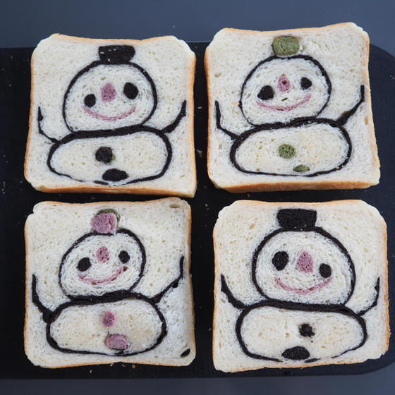 【オンラインレッスン】雪だるまの食パン(ピンク）