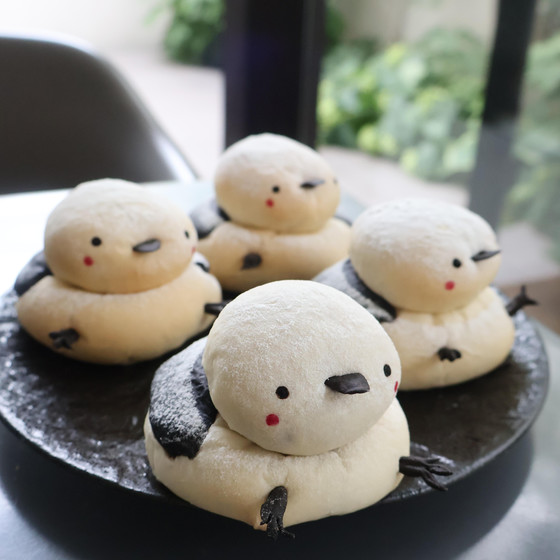 ふわふわ食感のシマエナガぱん。簡単でかわいいを目指して