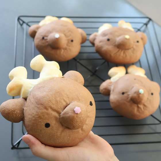 【親子レッスン】トナカイのチョコパン(４個)
