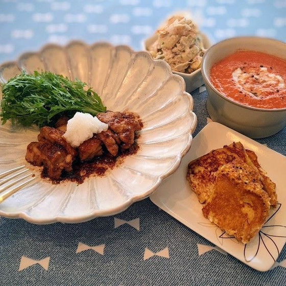 だしをオシャレな洋食に・だしフレンチトースト、だしポテサラ他