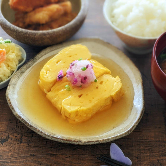初めてのおだし〈11月〉 だし巻き卵あんかけ仕立てとお吸い物