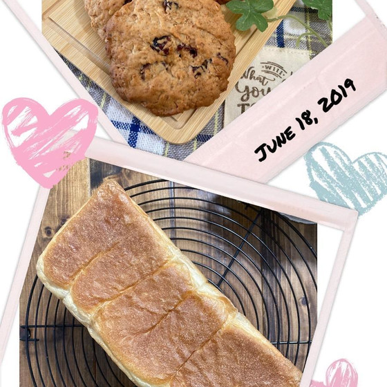 食パンと　砂糖不使用オートミールクッキーレッスン